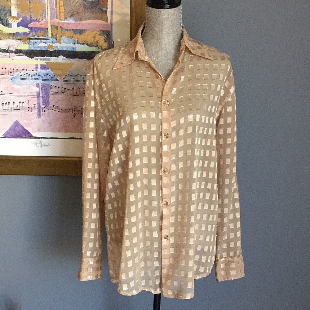 NWOT Vintage Sheer Moda Mondo Blouse